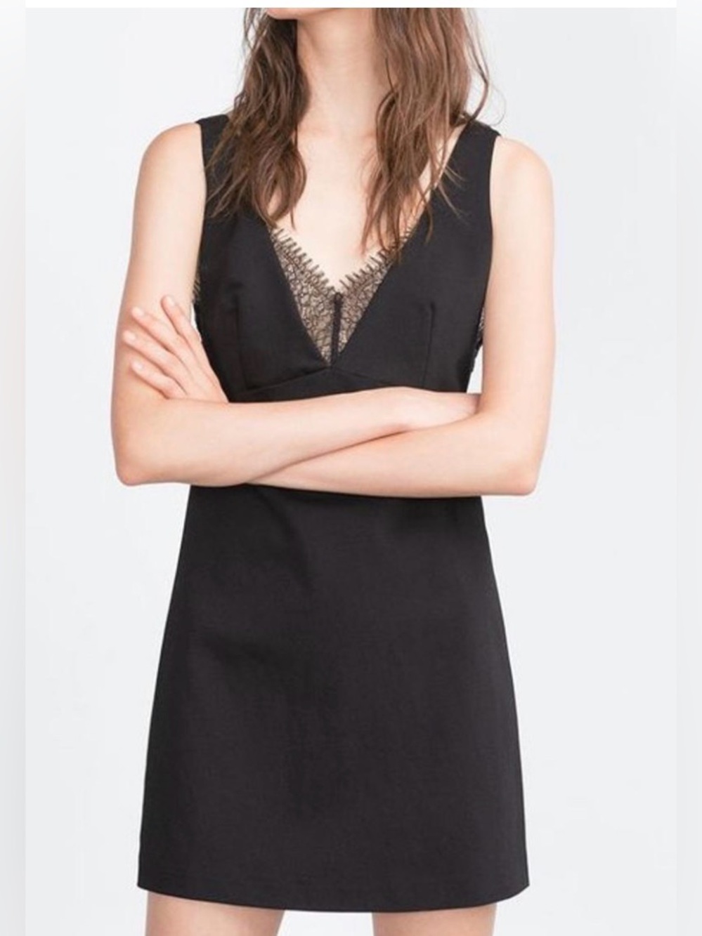 Black dress with lace underneath